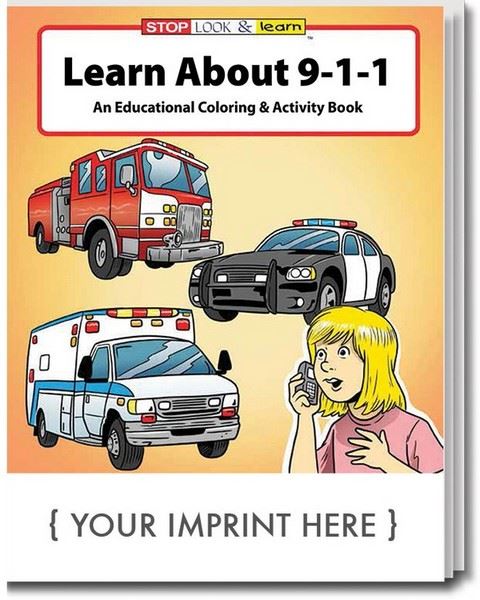 CS0200 Learn About 9-1-1 Coloring and Activity Book with Custom Imprint